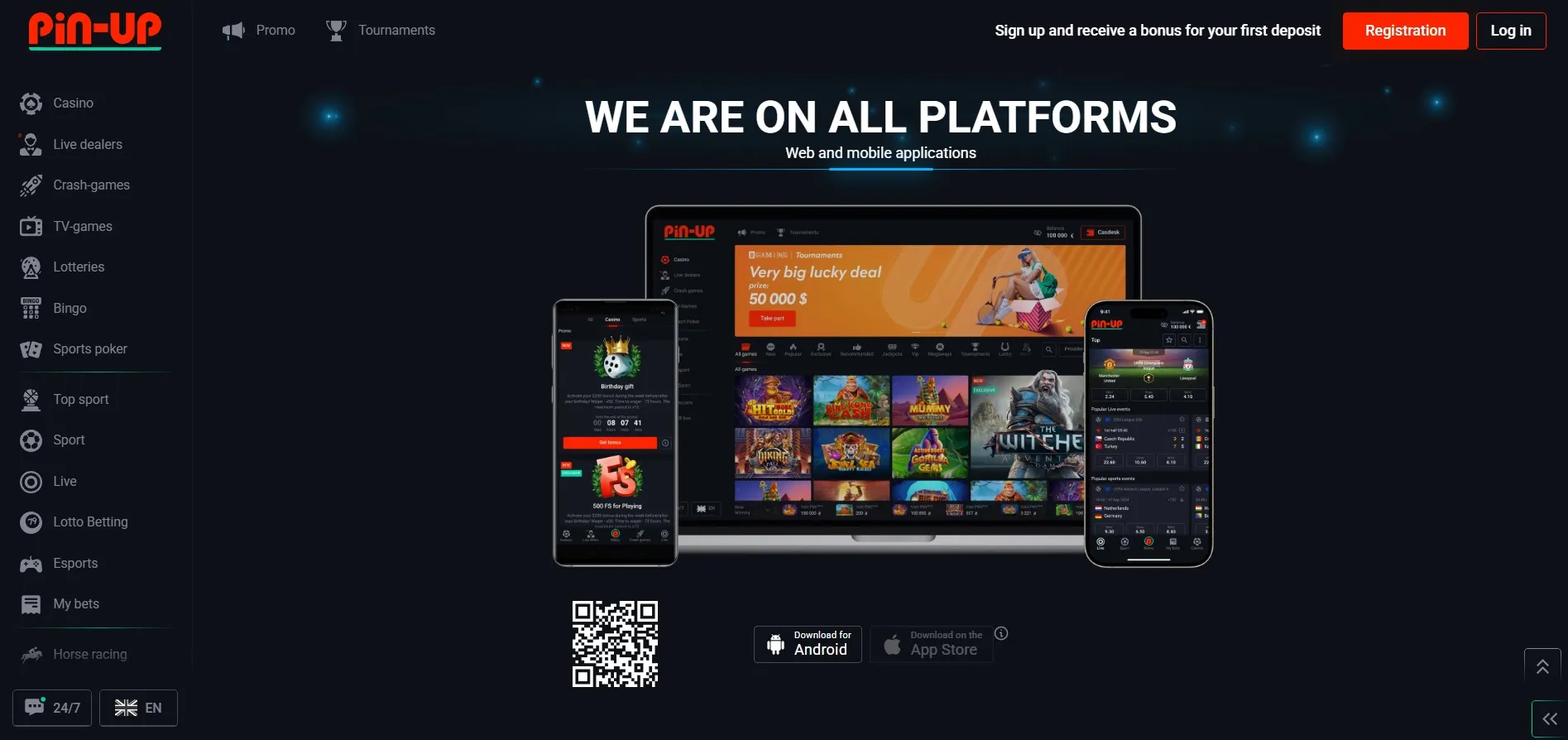 Pin Up mobil uygulama (Android ve iOS)